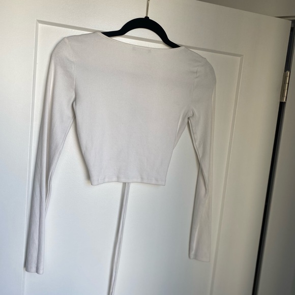 ZARA LONG SLEEVE CROP TOP WITH DRAW STRING - Picture 6 of 6
